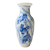 Vase chinois carpe koï vintage