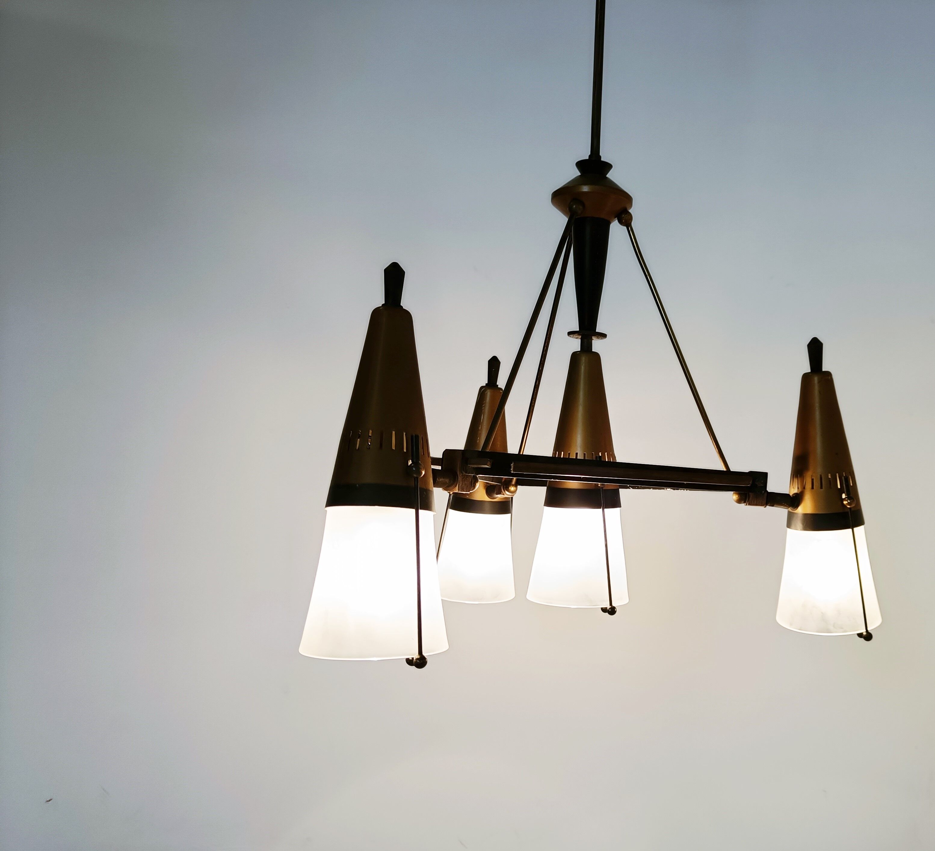 Mid century chandelier by Oscar Torlasco, 1950s