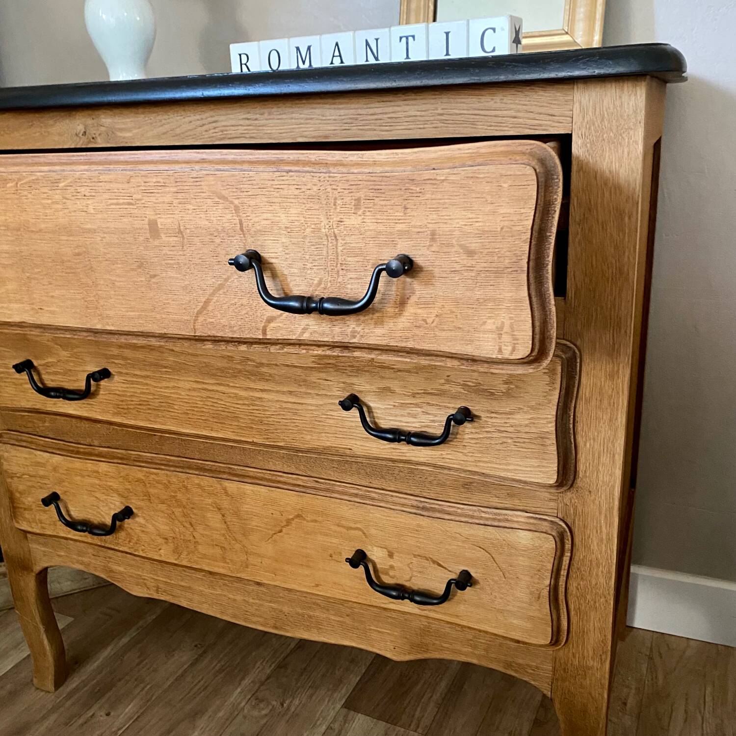 Raw oak chest of drawers