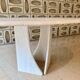 Oblong travertine dining table