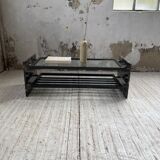 Coffee table year 80 Italian marble and glass