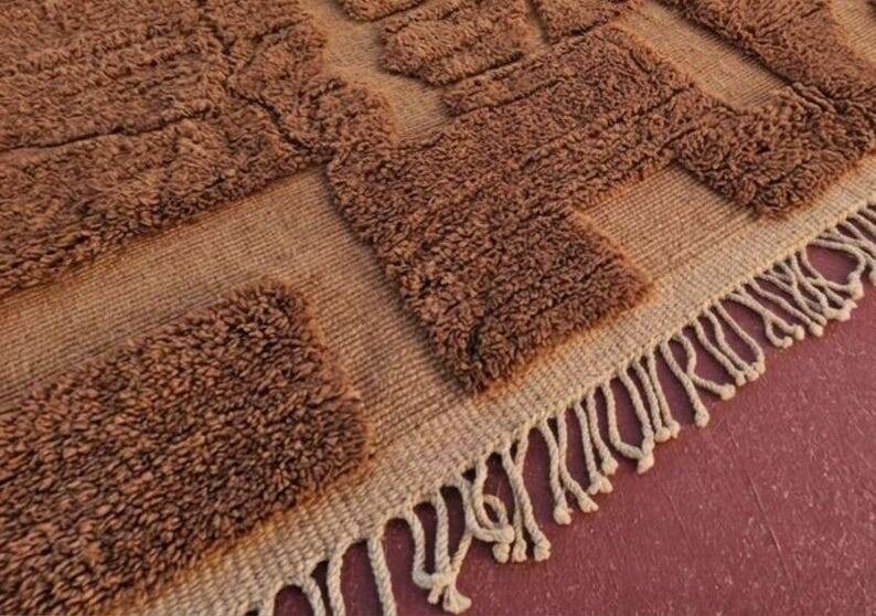 Moroccan Berber rug camel terracotta 300x200 cm – geometric pattern