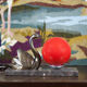 Lampe signé M.Leducq, lampe à poser cygne régule sur marbre, lampe boule, lampe art déco, 30's