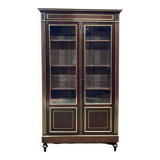 Napoleon III library in mahogany and brass nets (XIXth)