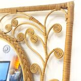 XXL peacock rattan mirror, 1970