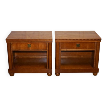 Tables de Chevet Genesis Blanches de Style Biedermeier de American Hickory, Set de 2