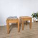 2 solid beech wood stools 1980