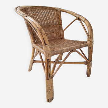 Vintage children's rattan chair