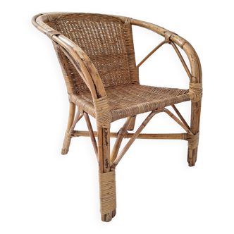 Vintage children's rattan chair