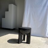 Monoxyl sofa end in black mango tree tripod half-sphere tray h:45 d:44