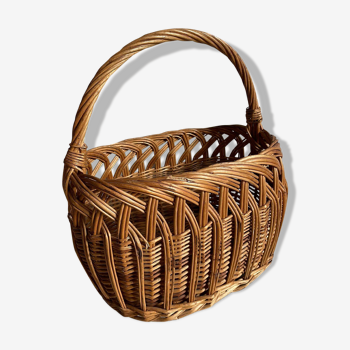 Panier osier ancien tressage