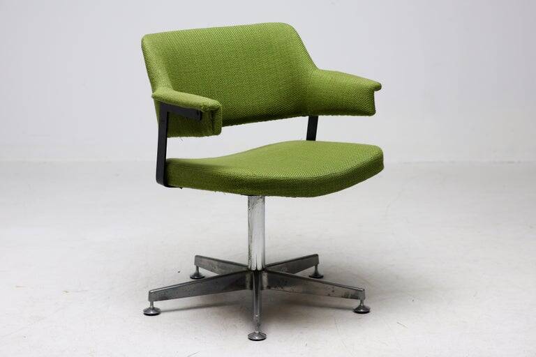 André Cordemeyer desk chair for Gispen, green wool, Netherlands, 1960s