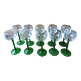 10 Alsace glasses with grape cluster decoration