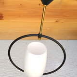 Glass and metal chandelier 60s