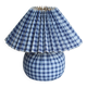 Jacadi vintage bedside lamp in blue and white tartan fabric
