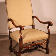 Louis XIV Style Armchairs in Sheep Bone in Walnut - 19th Century