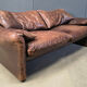 Leather Maralunga sofa by Vico Magistretti for Cassina, 1970s