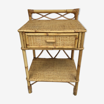 Vintage rattan bedside