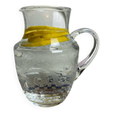 Large engraved crystal pitcher