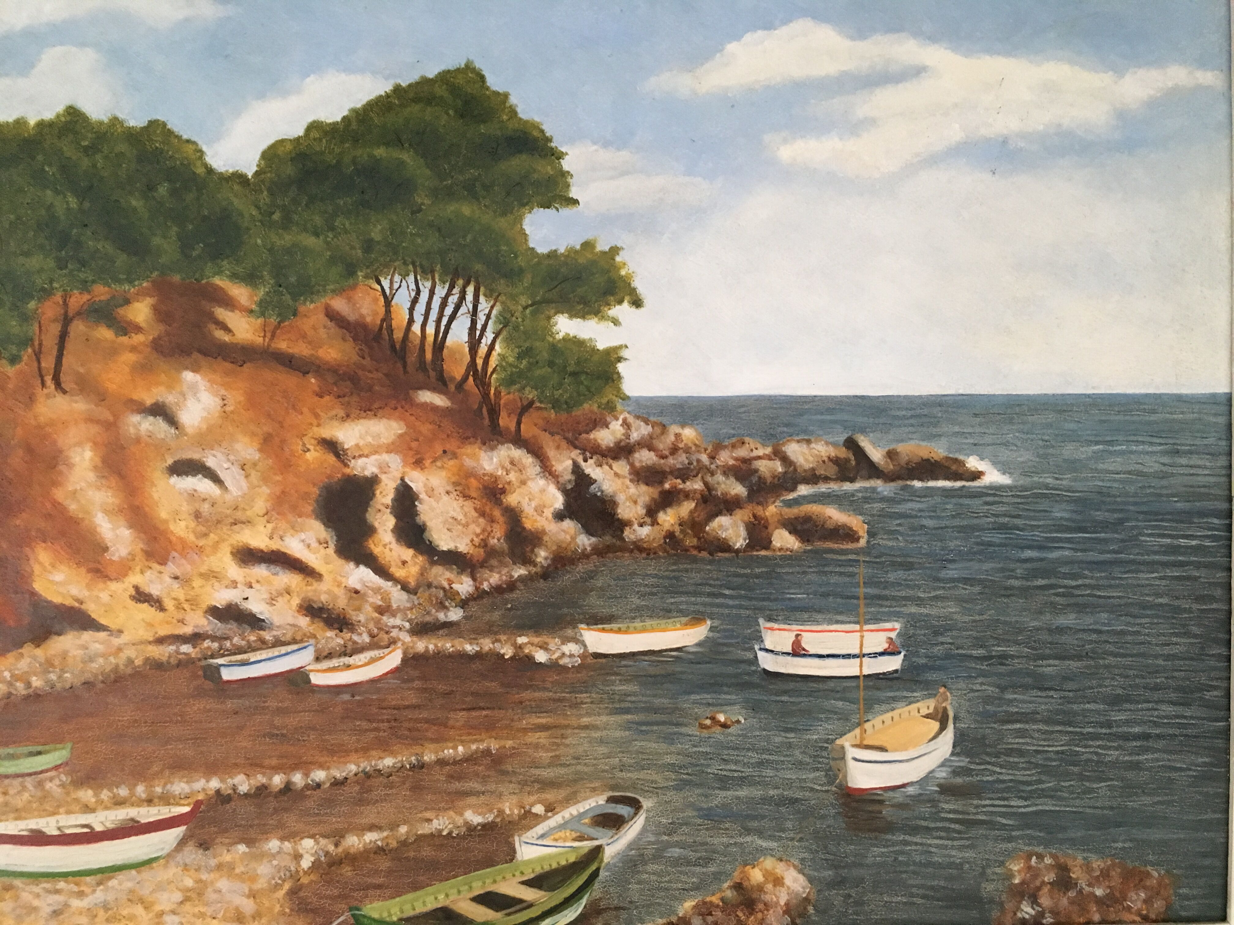 Table seaside landscape Cote d'Azur years 60