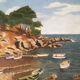 Table seaside landscape Cote d'Azur years 60