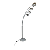 Arc floor lamp with wooden base and 5 lights Agemob MCM style