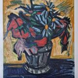 Isis Kischka (1908-1973) - Colour lithograph - Bouquet of flowers
