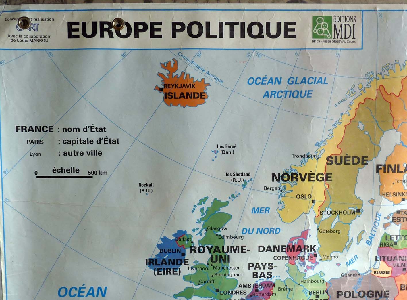 School map post vintage Europe edition MDI poster