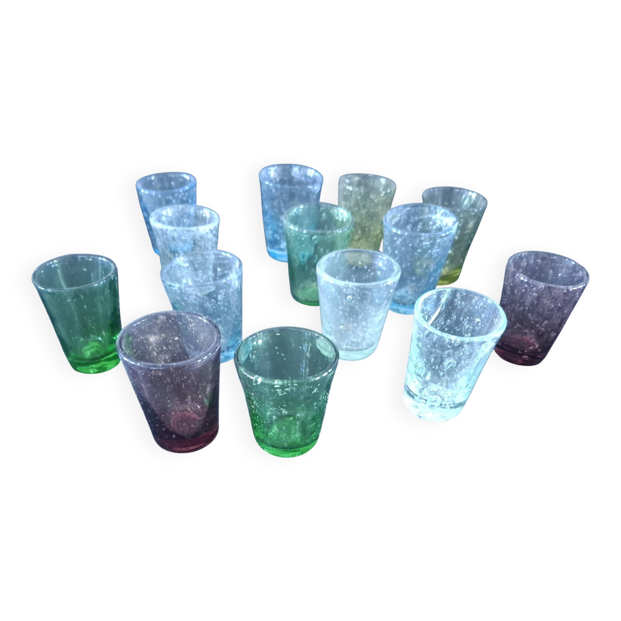 14 biot blown glasses