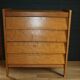 Chest of drawers with 4 drawers, light oak, 1960.