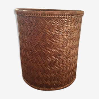 Woven wicker paper basket