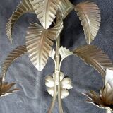 Paire d'Appliques Murales XXe Palmier exotique  hollywood regency sable