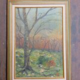 Oil on canvas landscape, 49 x 67 cm signature to be identified