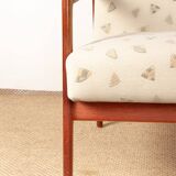 Pair of Scandinavian armchairs in teak and new fabric, 1960.