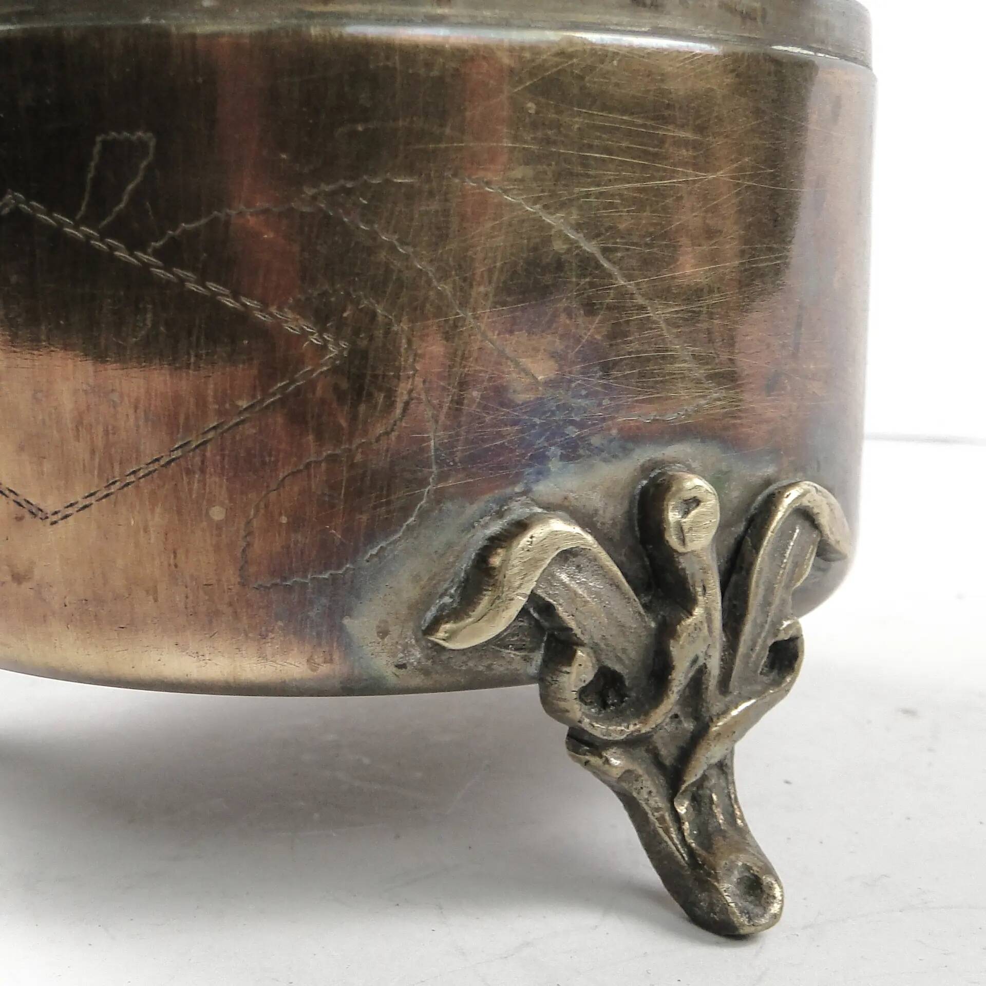 Art Nouveau sugar bowl, silver-plated brass, Hungary, early 20th century