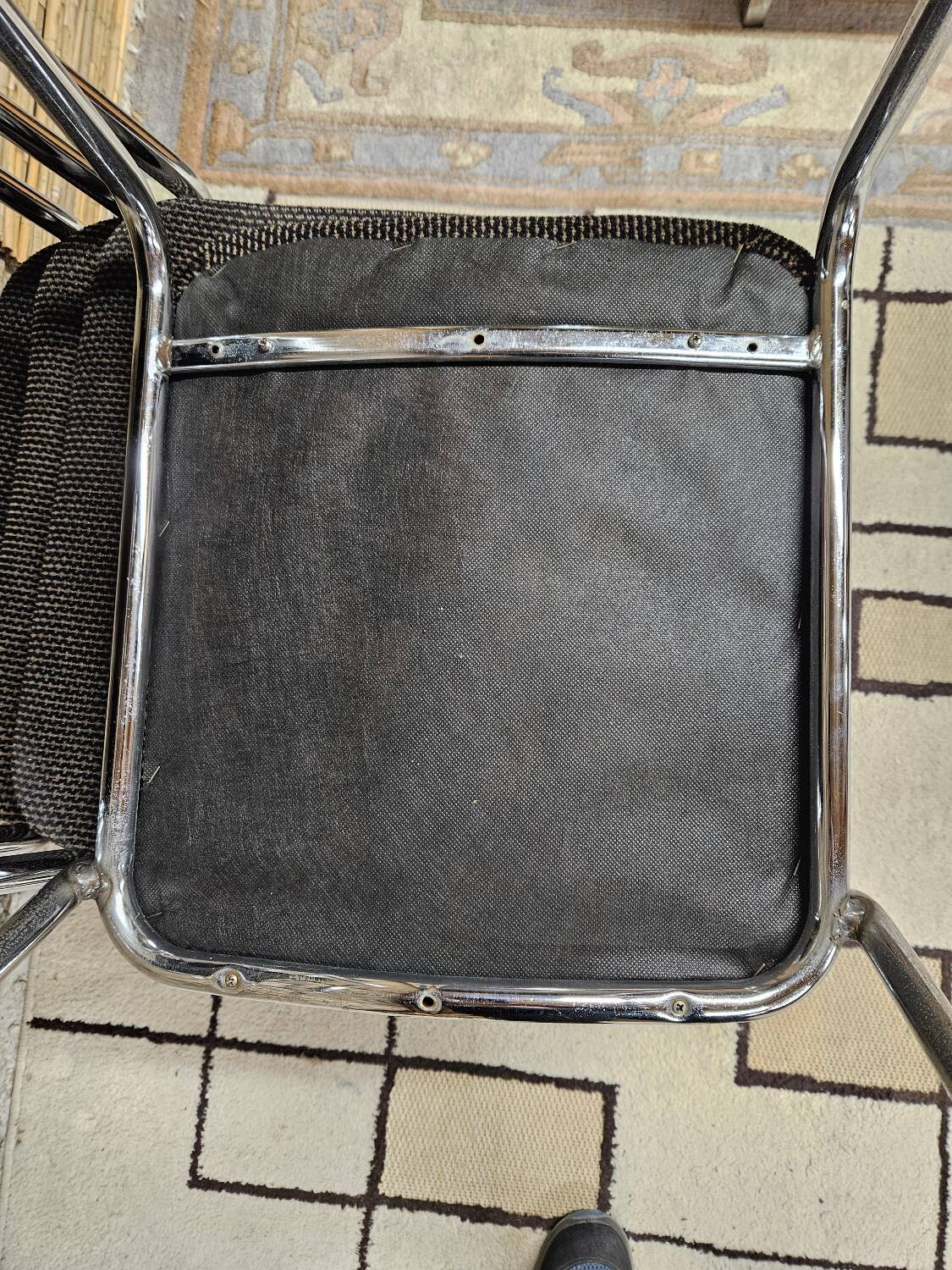 Set of four vintage 1970 sled chairs