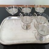 Silver coffee set and glass schott mainz 1970