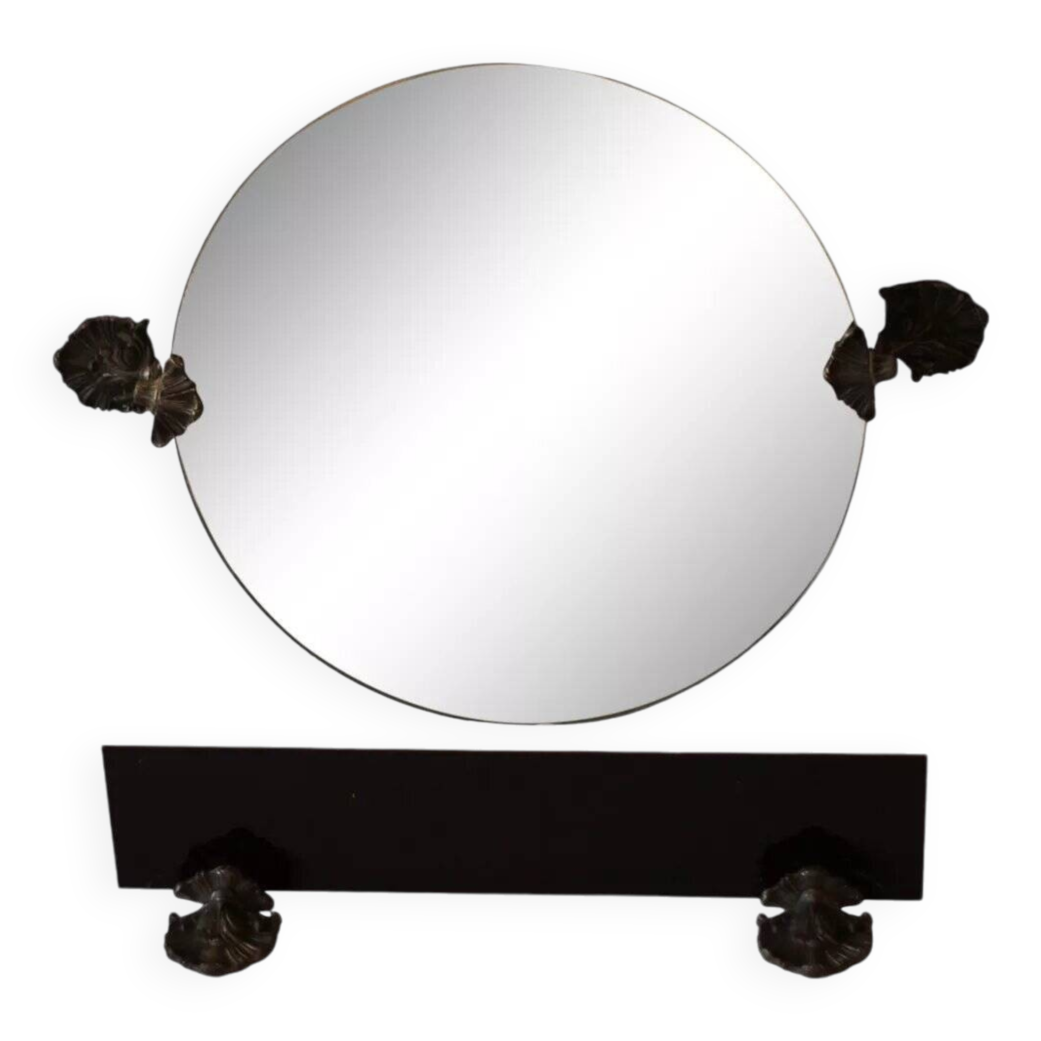 ensemble de salle de bains miroir rond et etagere
