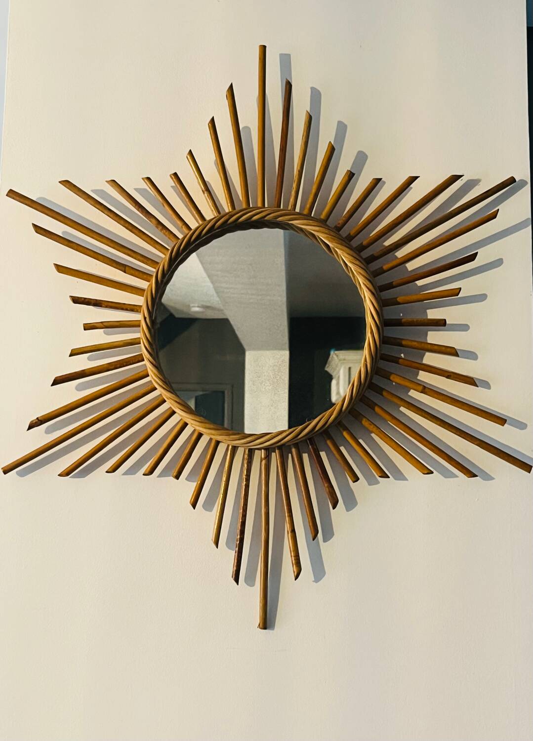 Authentic rattan sun mirror 50.60