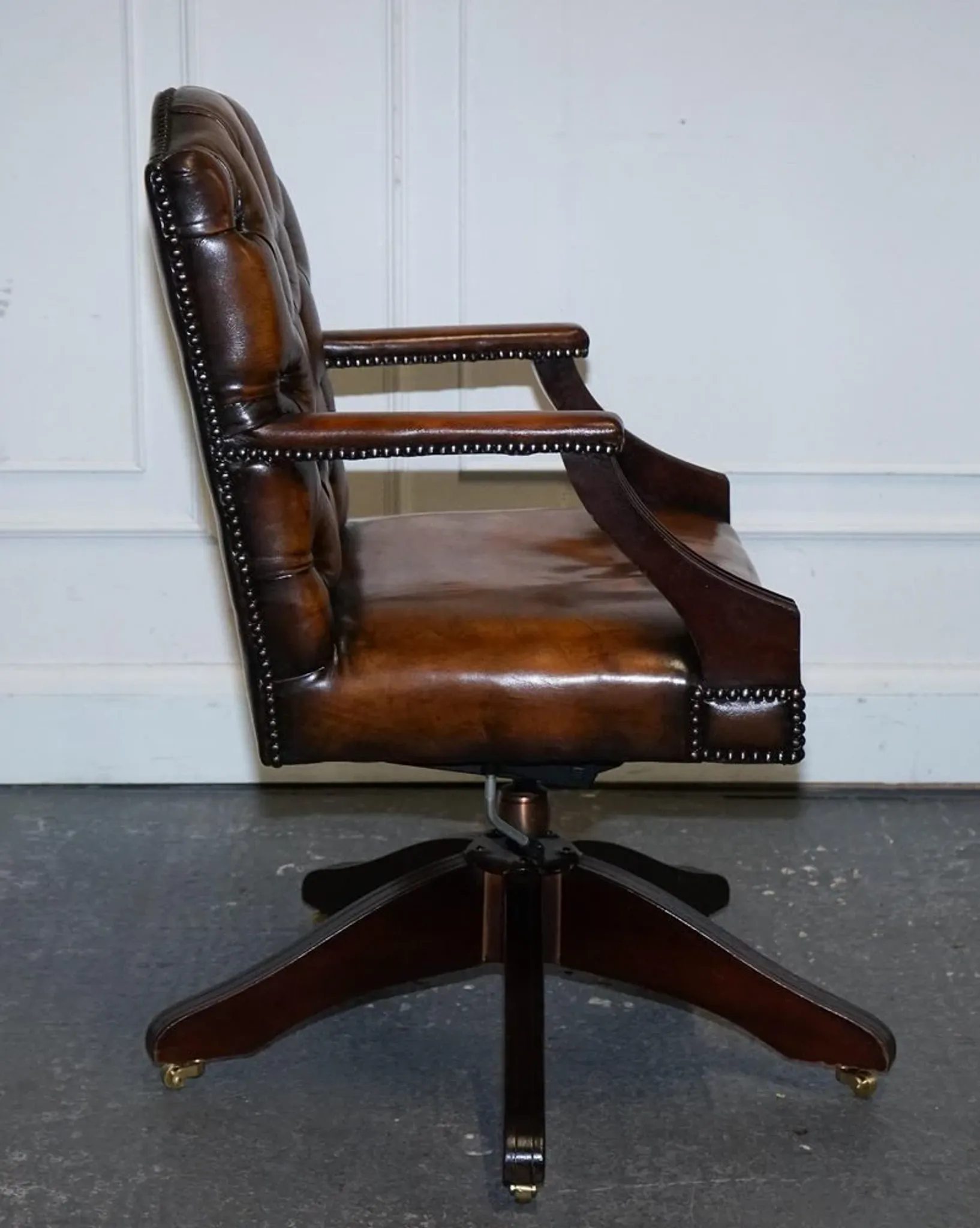 Chesterfield Director's Chair in Brown Cigar Leather