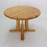 Round Solid Pinewood Dinning Table, 1970's Denmark