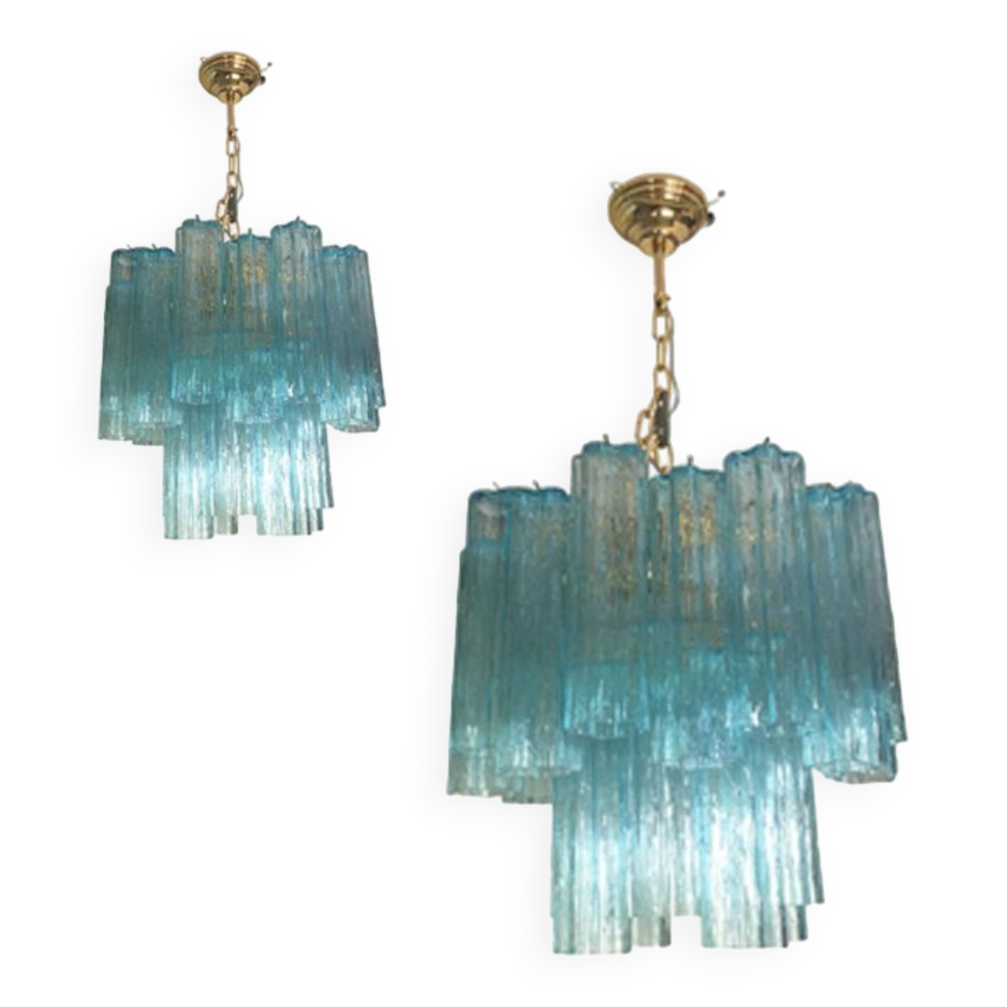Murano style glass chandelier, set of 2 or a pair of chandeliers