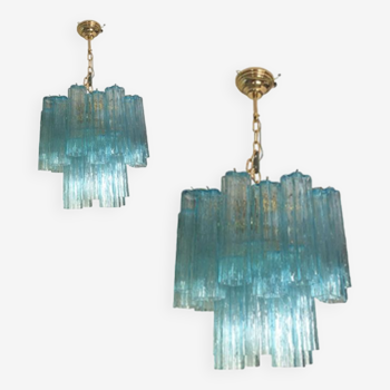 Murano style glass chandelier, set of 2 or a pair of chandeliers