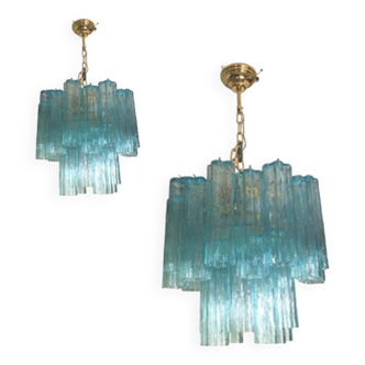 Lustre en verre de style Murano, lot de 2 ou une paire de lustres