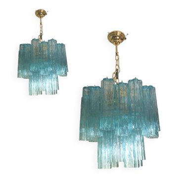 Murano style glass chandelier, set of 2 or a pair of chandeliers