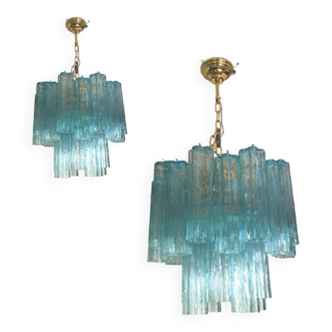 Murano style glass chandelier, set of 2 or a pair of chandeliers