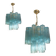 Murano style glass chandelier, set of 2 or a pair of chandeliers