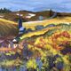Oil painting on canvas Provencal landscape South Vintage