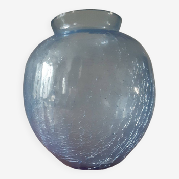 Vase boule verre craquelé