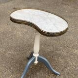 Pair of marble and ivory tripod pedestal tables